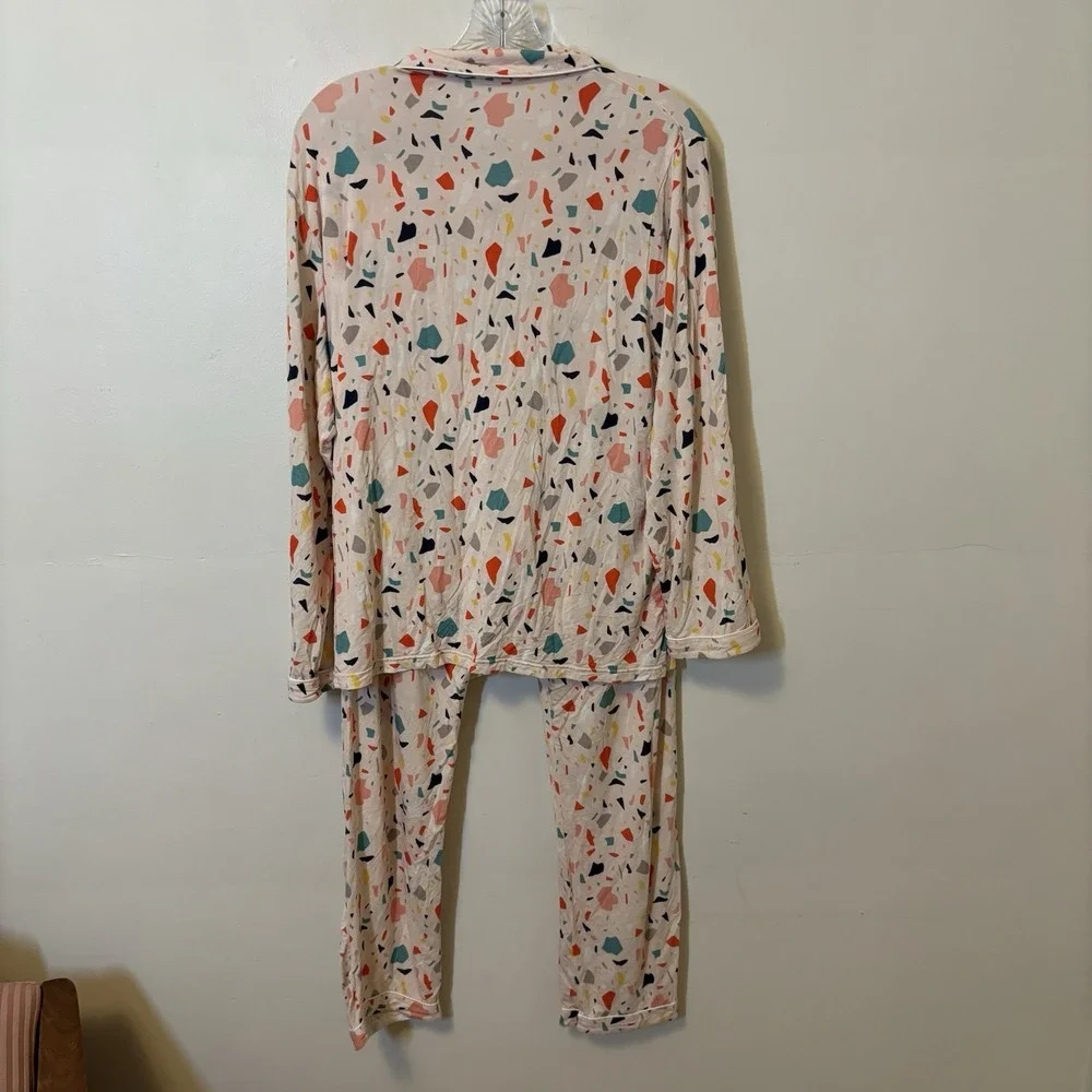 Peregrine Kids Bamboo Girls Pajama‎ Set Pink L Geometric PJs Soft Stretchy Girly